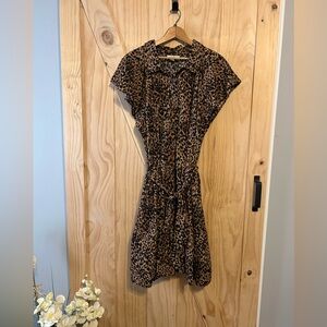 Terra & Sky Brown Leopard Print Dress